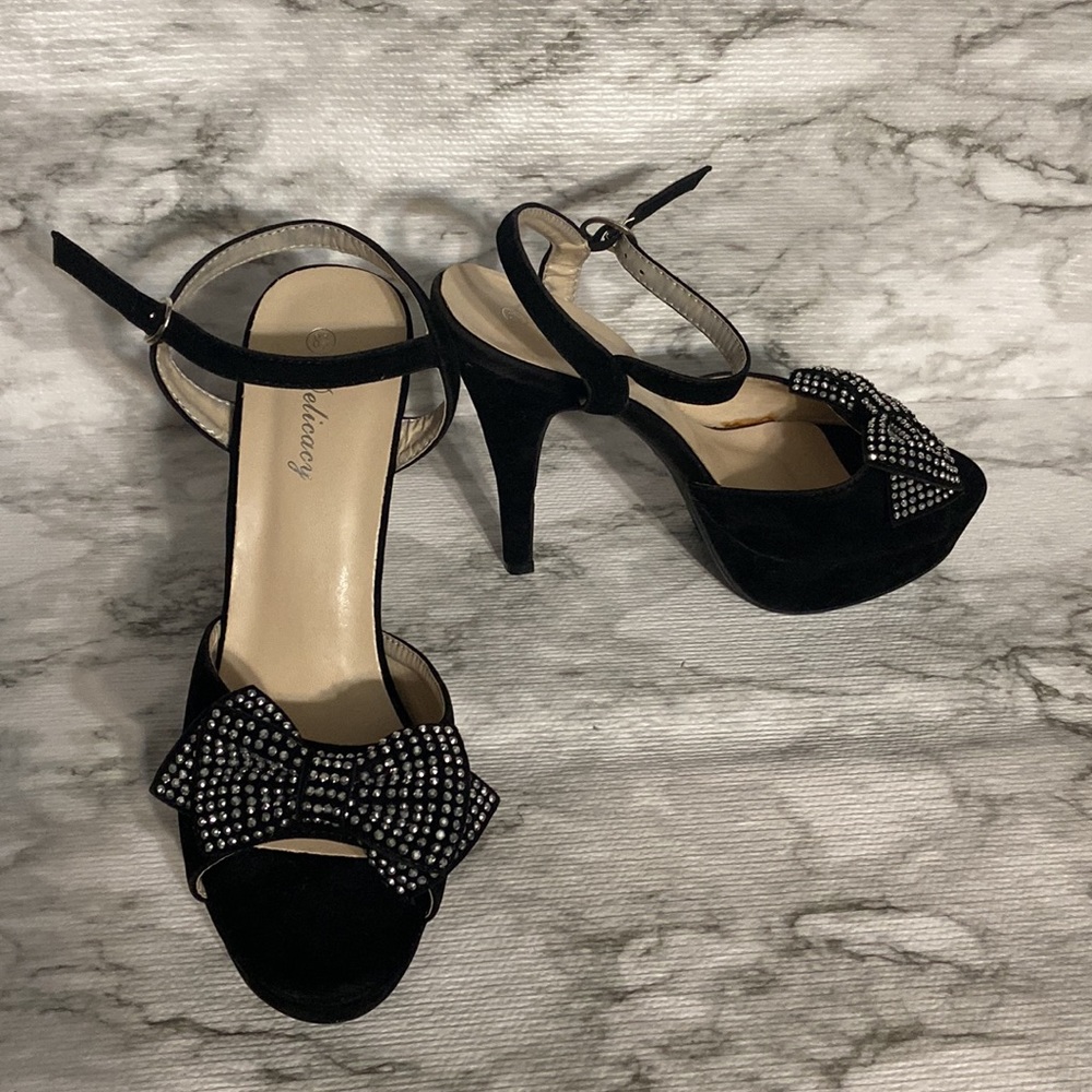 Delicacy suede high heels shoes, size 8.5